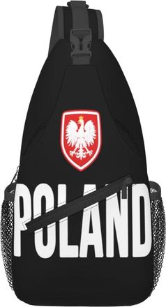 Generic Polish Flag Poland Polska Eagle Sling Bag Trendy Cross Body Bag Breathable Backpack For Outdoors Men Camping