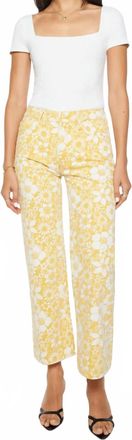 Mother Mid Rise Rambler Zip Ankle Jeans In Floral Notes