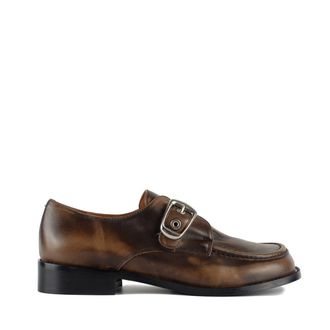 Ángel Alarcón Dark Brown Leather Loafer With Buckle