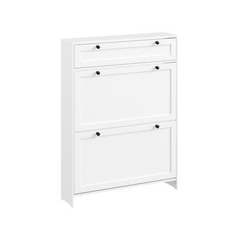 SoBuy Armario zapatero con un caj&oacute;n blanco 80x19x107cm moderno