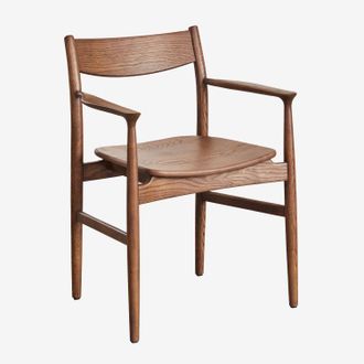 Sklum Sklum - Silla De Comedor Con Reposabrazos En Madera De Roble Mireita