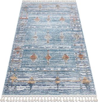 RugsX Rugsx - Modern carpet belle BF13C blue / beige Fringe blue 160x220 cm