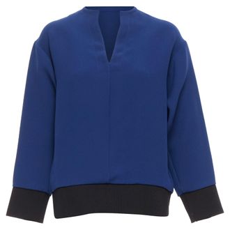 Marni V neck crast ribbing long sleeve boxy on top