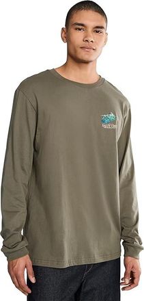 Salty Crew Mahi Surface Long Sleeve Mens T Shirt Dusty Olive : 2XL, Cotton