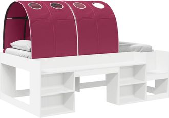 vidaXL Estructura De Cama Con Barandas De Cama 3 Uds. Blanco Y Rojo Vidaxl