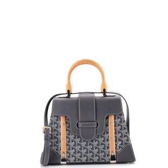 Goyard Saigon Top Handle Bag Coated Canvas with Leather PM