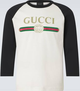Gucci Logo cotton and silk jersey T-shirt
