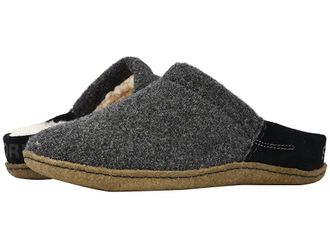 Sorel Nakiskatm Scuff Womens Slippers Black/Natural : 10 B - Medium, Felt/Suede