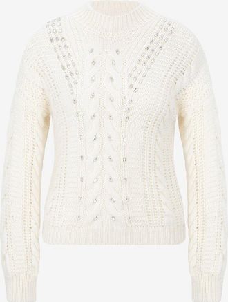 Moncler Kristallbesetzter schmaler Woll- und Mohair-Zopftstrickpullover