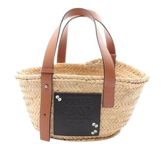 Loewe Pre-owned Raffia Tote Bag - Dames - Vintage Handtas - Beige - ONE Size - Leer - Vintage