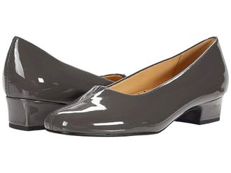 Trotters Doris Womens 1-2 inch heel Shoes Grey Patent : 6 WW (EE), Leather