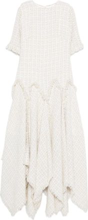 Miau by Clara Rotescu Abito lungo con frange - Bianco