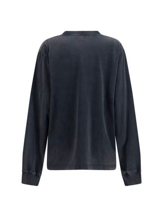 Alexander Wang Logo-Embroidered Cotton Long-Sleeve T-Shirt - Black