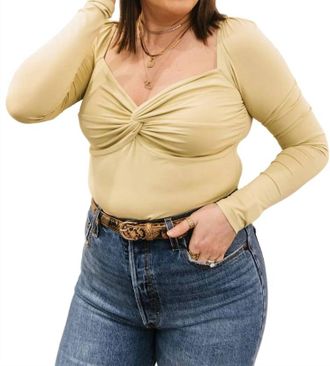 Sophie Rue Twist Front Top In Celery