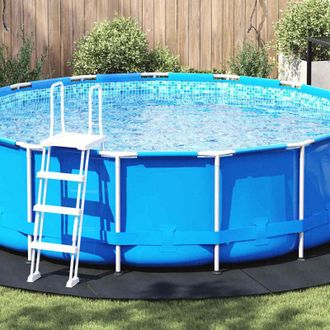 vidaXL Lona Para El Fondo De La Piscina Negro &Oslash; 458 Cm Vidaxl
