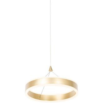 QAZQA Lampada a sospensione lyani - Design - Alluminio,Plastico,Acciaio - Oro/Ottone - Tondo (non sostituibile) LED Max. 1 x 12 Watt