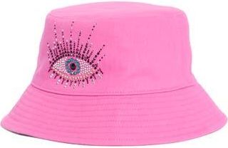 Kurt Geiger Evil Eye Embellished Bucket Hat in Fuschia at Nordstrom Rack