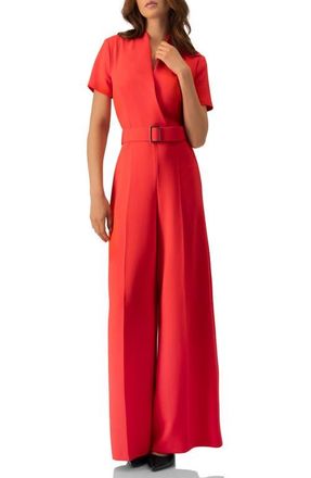 Ivonne Red Wide-Leg Belted Jumpsuit at Nordstrom, Size 10
