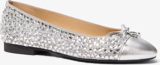Michael Kors Piper Flex Embellished Metallic Ballet Flat
