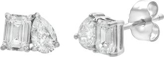 LuvMyJewelry Valessa 14K Gold Lab Grown Diamond Toi Et Moi Earrings - 0.75 Ct