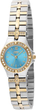Invicta Wildflower 45873 Dames Horloge - Quartz Uurwerk - Roestvrij Staal met blauwe Wijzerplaat - 21mm