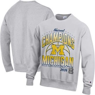 Champion Mens Champion Gray Michigan Wolverines 2026 NCAA Mens Basketball National Champions Reverse Weave Sweatshirt at Nordstrom, Size Xx-Large