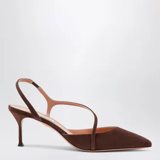 Aquazzura Espresso Dynasty suede pumps