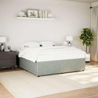 vidaXL Vidaxl - Estructura De Cama Sin Colch&oacute;n Terciopelo Gris Claro 180x200 Cm