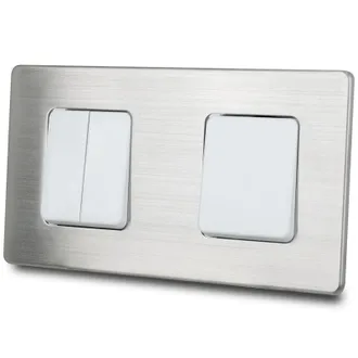 OEM Interruttore Triplo Bianco Per Luce Scale, In Acciaio Spazzolato