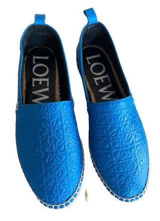 Loewe Blue Leather Espadrilles Size 38.5