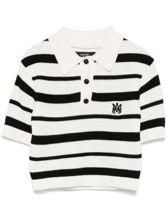 Amiri MA Striped polo shirt - women - Cotton - M - Black