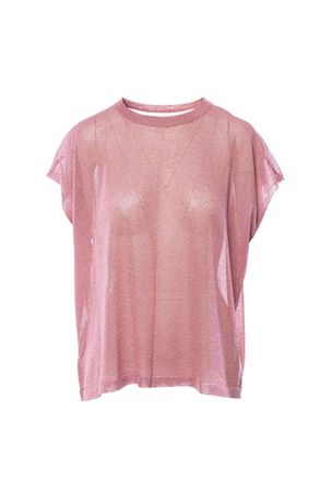 Anonyme Designers Womens Lurex Knitwear Blouse In Nude