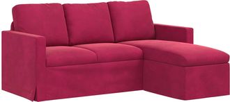 vidaXL Sof&aacute; Rojo Vino 178 X 134 X 80 Cm Terciopelo Vidaxl