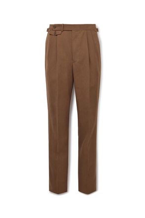 Dunhill Straight-Leg Pleated Linen Suit Trousers