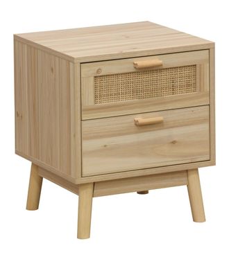 Home Heavenly Mesita de noche 2 cajones de rat&aacute;n