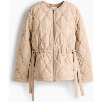 H&M Thermolite Quilted Jacket in Light Beige at Nordstrom, Size Xx-Large