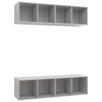 Berkfield Home Wall-mounted TV Cabinets 2 pcs Concrete Grey Engineered Wood