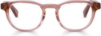 Eyebobs Clearly 46mm Round Reading Glasses in Rose Crystal at Nordstrom, Size +3.00