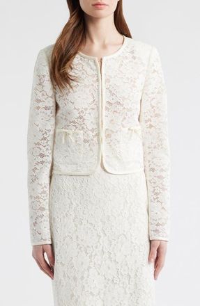LoveShackFancy Junetta Lace Jacket in Ivory at Nordstrom, Size 10