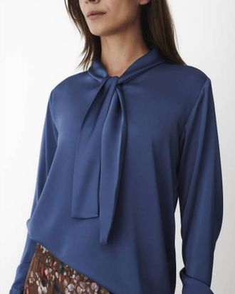 Karmamia Audrey Blouse Top In Semi Rich Crown Blue