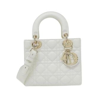 Dior Pre-owned MY Abcdior Lady Dior Lambskin Bag - Dames - Pre-owned - Wit - Maat: ONE Size Leer