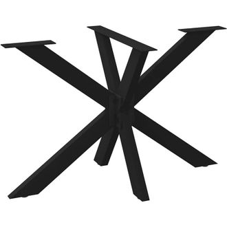 vidaXL Vidaxl - Pata De Mesa De Comedor Forma De Ara&ntilde;a Negra 120x68x(72-73) Cm Acero