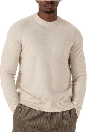 Selected Beige Gebreide Crew Neck Trui - Heren - Ronde hals truien - Beige - L - Polyester - Truien & Vesten