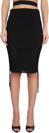 Andreadamo Black Pleated Midi Skirt