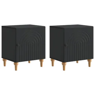 vidaXL Armario De Noche 2 Pcs Negro 43 X 34,5 X 50 Cm Vidaxl