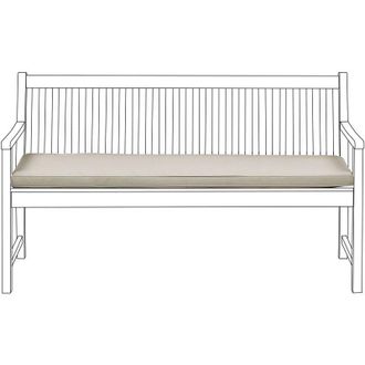 Beliani Coj&iacute;n De Asiento Para Exterior Colch&oacute;n Para Banco Resistente Al Agua Poli&eacute;ster Gris Pardo 152 X 54 Cm Jard&iacute;n Vivara