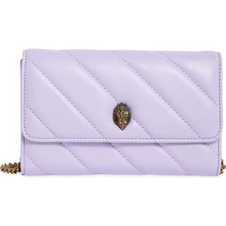 Kurt Geiger Soho Leather Wallet on Chain in Light/Pastel Purple at Nordstrom Rack