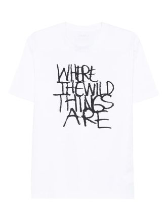 sacai graffiti-print T-shirt - White