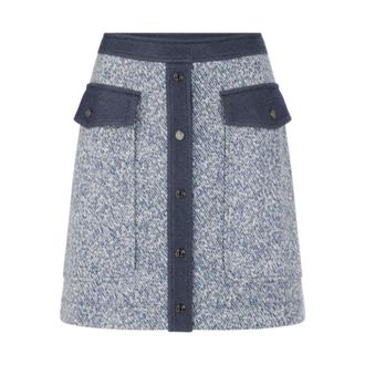 Marc Cain Korte rok van stretchviscose - Dames - Rokken - Blauw - Maat: XS Viscose