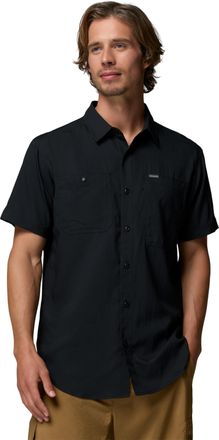 Columbia Mens Silver Ridge Utility Lite Short Sleeve Hiking Shirt, Black, XL